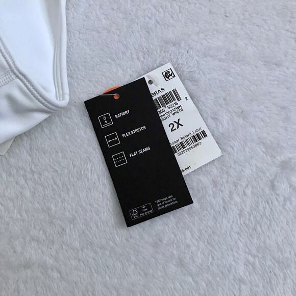 Ideology NWT White Sports Bra Women 2X - Picture 8 of 11